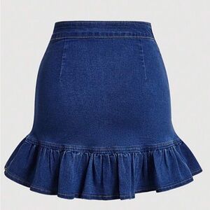 Denim Blue Ruffle Skirt